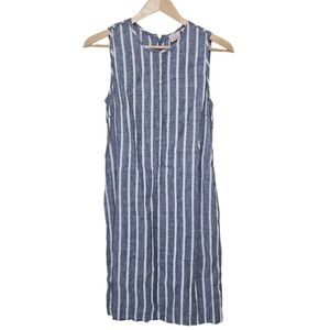 St. Tropez West Striped Linen Dress Size 2